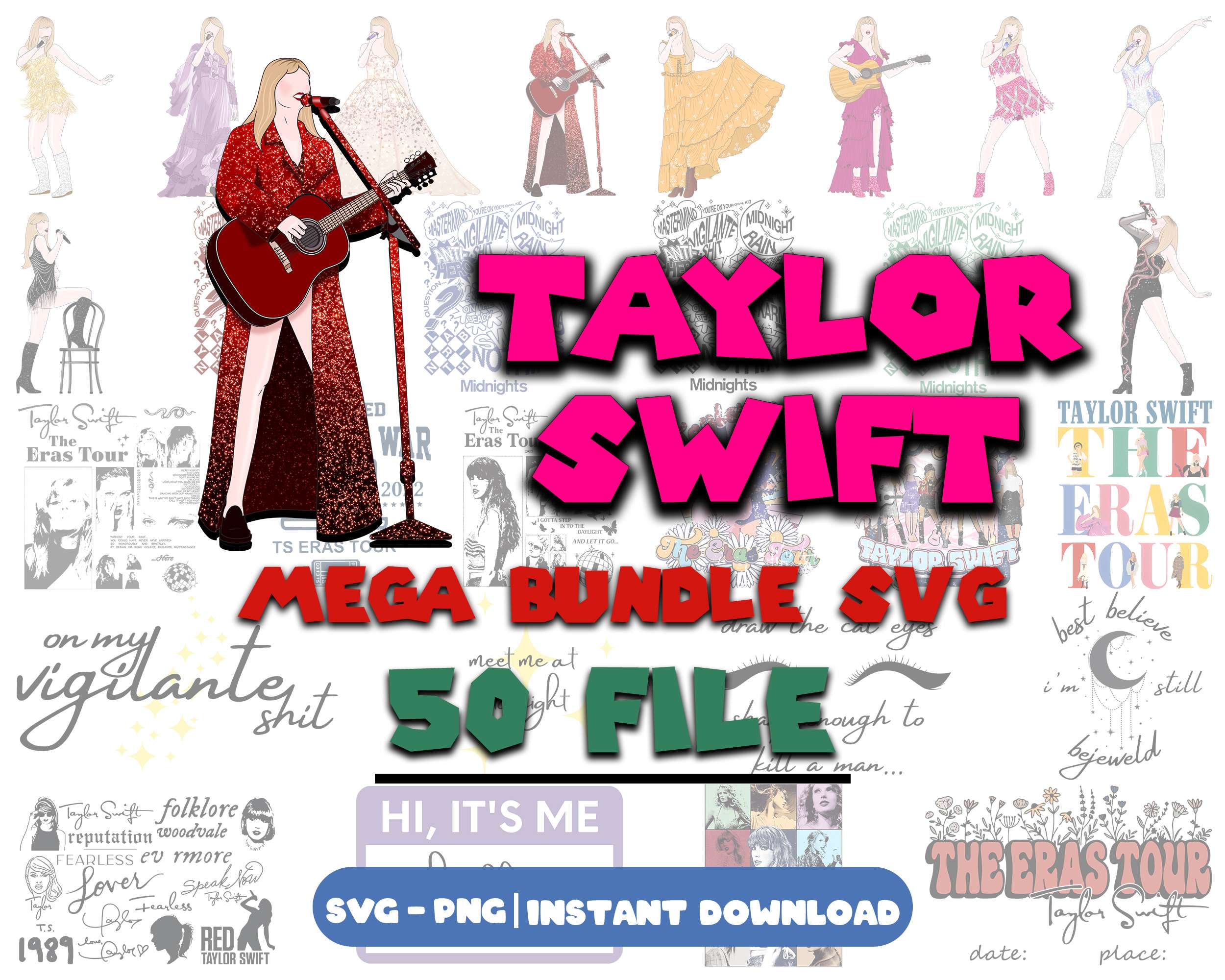 49 Taylor Swift The Eras Tour PNG, The Eras Tour 2023, Digital Download