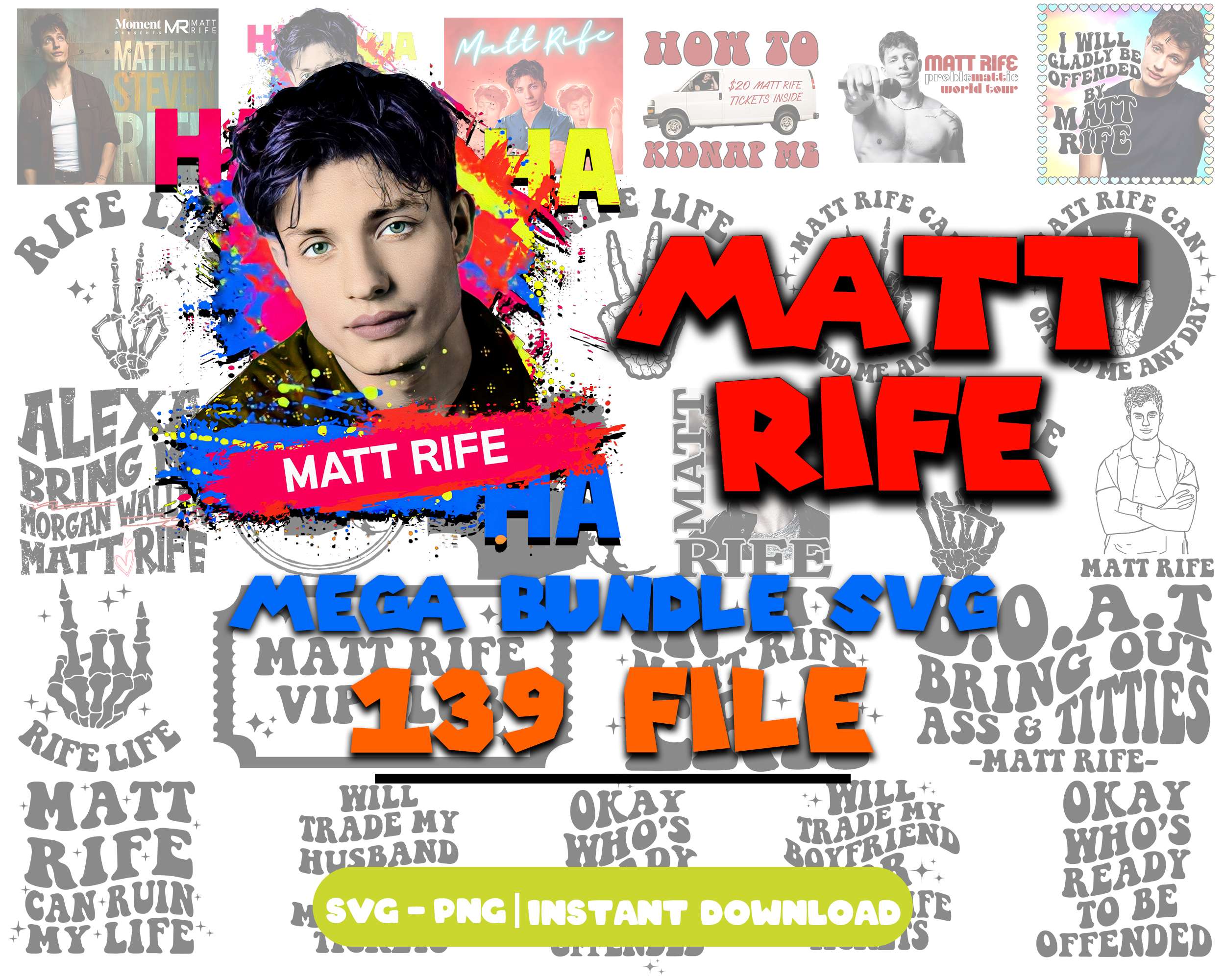 139 Matt Rife Bundle, Matt Rife png, Matt Rife Shirt, funny png, trending png